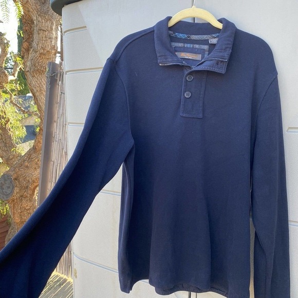 Ben Sherman Button/Zip Neck Long Sleeve Pullover Sweatshirt Sweater Size XLarge - Picture 2 of 8